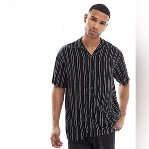 Element Black and White Striped Casual Shirt